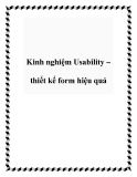 Kinh nghiệm Usability – thiết kế form hiệu quả