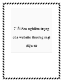 7 lỗi Seo nghiêm trọng của website thương mại điện tử