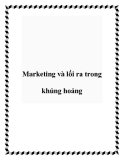 Marketing và lối ra trong khủng hoảng