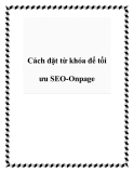 Cách đặt từ khóa để tối ưu SEO-Onpage