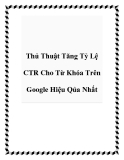 Thủ Thuật Tăng Tỷ Lệ CTR Cho Từ Khóa Trên Google Hiệu Qủa Nhất