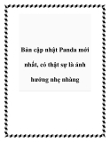 Bản cập nhật Panda mới nhất, có thật sự là ảnh hưởng nhẹ nhàng