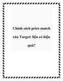 Chính sách price match của Target: liệu có hiệu quả?