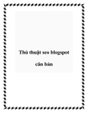 Thủ thuật seo blogspot căn bản