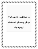 Thế nào là backlink tự nhiên và phương pháp xây dựng ?