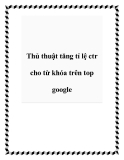 Thủ thuật tăng tỉ lệ ctr cho từ khóa trên top google