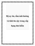 Độ uy tín, tầm ảnh hưởng và tính tin cậy trong xếp hạng tìm kiếm