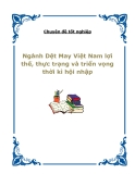 Chuyên đề tốt nghiệp  Ngành Dệt May Việt Nam lợi thế, thực trạng và triển vọng thời kì hội nhập