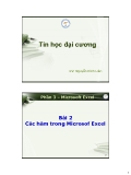 Tin học đại cương - Phần 3: Microsoft Excel -  Bài 2 Các hàm trong Microsof Excel