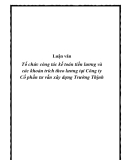Luận văn Tổ chức công tác kế toán tiền lương và các khoản trích theo lương tại Công ty Cổ phần tư vấn xây dựng Trường Thịnh