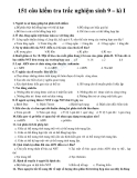 151 câu kiểm tra trắc nghiệm sinh 9  kì I
