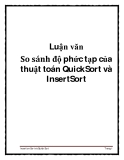 So sánh độ phức tạp của thuật toán QuickSort & InsertSort