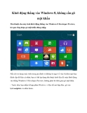 Khởi động thẳng vào Windows 8, không cần gõ mật khẩu