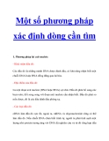 Một số phương pháp xác định dòng cần tìm 