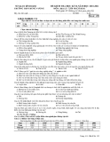 Đề thi học kì 2 môn địa lớp 10 trường THPT Trưng Vương mã đề 135