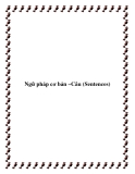 Ngữ pháp cơ bản –Câu (Sentences)