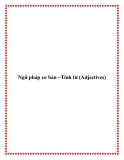 Ngữ pháp cơ bản –Tính từ (Adjectives)