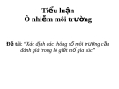 Đề tài: “Xác định các thông số môi trường cần đánh giá trong lò giết mổ gia súc”