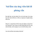 Sai lầm của ứng viên khi đi phỏng vấn