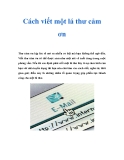 Cách viết một lá thư cảm ơn