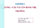 CHƯƠNG 2  CUNG - CẦU VÀ CÂN BẰNG THỊ TRƯỜNG
