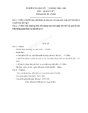 Kiểm tra học kì 1 môn lịch sử lớp 7 năm 2008-2009