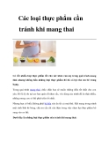 Các loại thực phẩm cần tránh khi mang thai