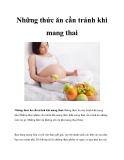 Những thức ăn cần tránh khi mang thai