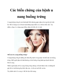 Các biến chứng của bệnh u nang buồng trứng