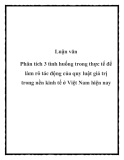 Đề tài: "Phân tích 3 tình huống trong thực tế để làm rõ tác động của quy luật giá trị trong nền kinh tế ở Việt Nam hiện nay"