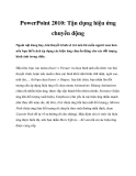 PowerPoint 2010: Tận dụng hiệu ứng chuyển động