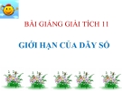 Bài giảng Giải tích 11 chương 4 bài 1: Giới hạn của dãy số