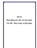 Đề tài: Hoạt động của nhà văn hoá quận Tây Hồ - thực trạng và giải pháp