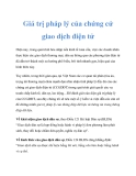 Giá trị pháp lý của chứng cứ giao dịch điện tử 