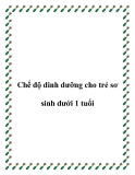 Thực đơn dinh dưỡng cho trẻ sơ sinh dưới 1 tuổi