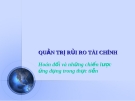 Bài giảng quản trị rủi ro tài chính - Bài 11