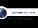 Bài giảng quản trị rủi ro tài chính - Bài 5