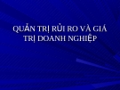 Bài giảng quản trị rủi ro tài chính - Bài 12.1