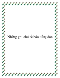 Những ghi chú về báo tiếng dân