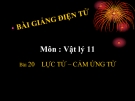 Bài giảng Vật lý 11 bài 20: Lực từ, cảm ứng từ