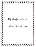 Kỹ thuật canh tác nông lâm kết hợp