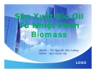 Tiểu luận:Sản Xuất Bio Oil Từ Nhiệt Phân Biomass