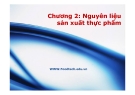 Công nghệ sinh học thực phẩm (ThS. Phạm Hồng Hiếu Trang) - Chương 2. Nguyên liệu sản xuất thực phẩm  