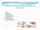 CHÍNH SÁCH BẢO HIỂM XÃ HỘI VỀ THAI SẢN