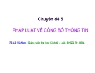 Chuyên đề 5 Pháp luật về công bố thông tin - TS. Lê Vũ Nam