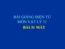 Bài giảng Vật lý 11 bài 31:  Mắt