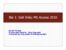 Giới thiệu MS Access 2010