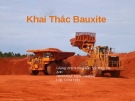 Đề tài khai thác Bauxite