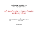 Đồ án môn học: lý thuyết điều khiển tự động - Trường Đại học Điện Lực