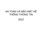 An toàn và bảo mật hệ thống thông tin